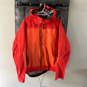 Men's Arc’teryx Full Zipper Jacket w/Hood Coral & Dark Orange